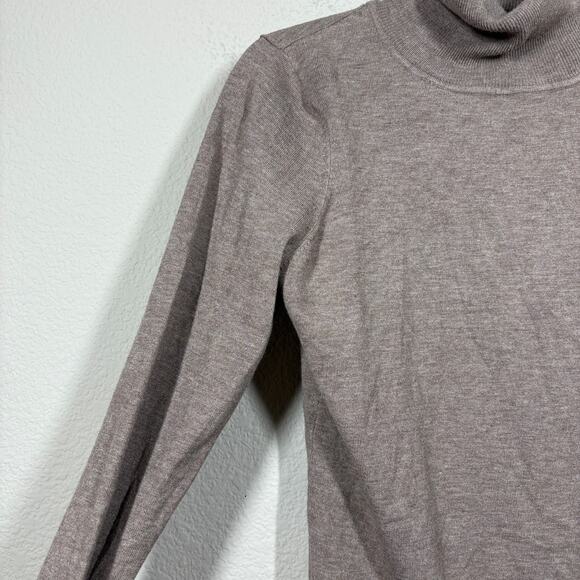 J'envie Womens XS Button Cuff Turtleneck Sweatshirt Brown Pullover Long Sleeves - Picture 3 of 8